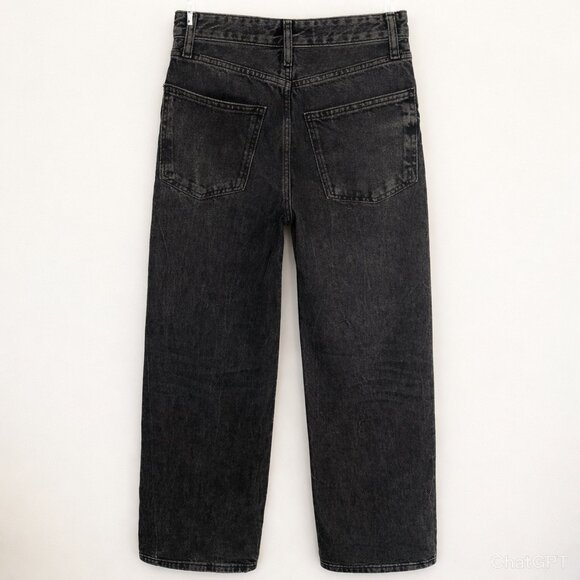 Zara Woman Black Lightly Washed High-Waisted Wide LegJeans - Picture 2 of 3